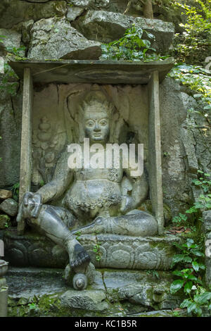 Rocce scolpite buddha a Tempio Lingyin, Hangzhou, Cina Foto Stock