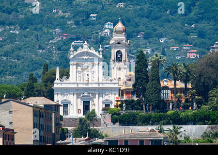 Xvii secolo cattolica chiesa barocca di san giacomo a Santa margherita ligure, Italia. Foto Stock