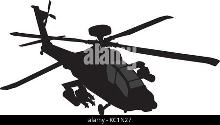 Silhouette in elicottero Illustrazione Vettoriale