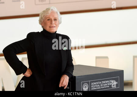 Glenn Close partecipa alla fotocellula 'la moglie' durante il sessantacinquesimo Festival Internazionale del Cinema di Sebastian a Kursaal il 30 settembre 2017 a San Sebastian, Spagna. Foto Stock