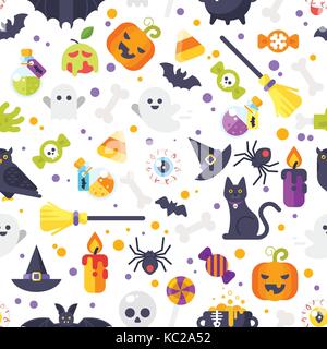 In stile appartamento modello di halloween Illustrazione Vettoriale