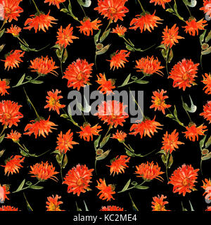 Acquerello romantico nasturtium pattern di fiori Foto Stock