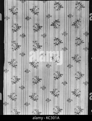 Pezzo, XVIII secolo, Francese, seta, L. 82 1/2 x W. 37 pollici, Textiles-Woven Foto Stock