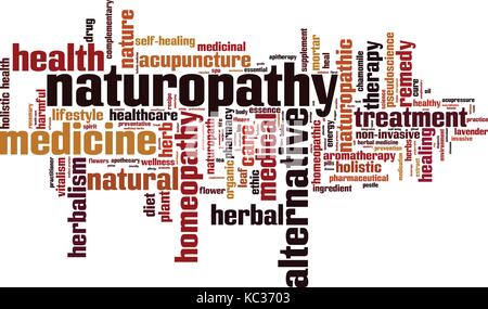 Parola di naturopatia il concetto di cloud computing. Illustrazione Vettoriale Illustrazione Vettoriale