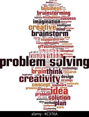 Problem solving parola concetto di cloud computing. Illustrazione Vettoriale Illustrazione Vettoriale