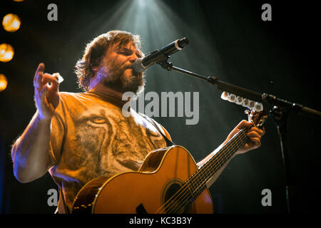 La commedia americana rock duo tenacious d esegue un concerto dal vivo a sentrum scena in Oslo. Il duo è composto da due attori, musicisti e cantanti jack black (foto) e Kyle Gass. Norvegia, 13/02 2015. Foto Stock