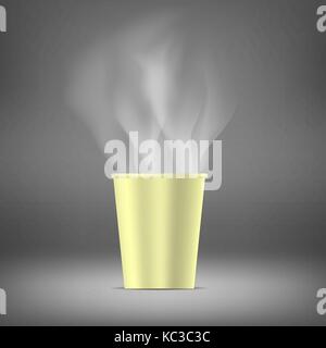Bicchiere di carta a caldo con nero caffè naturale Illustrazione Vettoriale