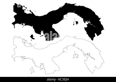 Mappa di panama illustrazione vettoriale, scribble schizzo panama Illustrazione Vettoriale