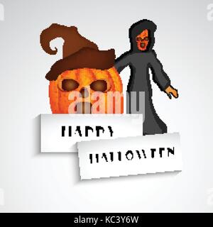 Illustrazione di elementi di sfondo di halloween Illustrazione Vettoriale