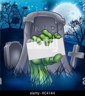 Zombie o halloween monster segno Illustrazione Vettoriale