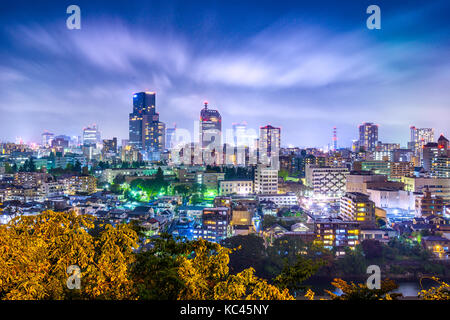 Sendai, Miyagi, Giappone cityscape di notte Foto Stock