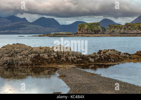 Tokavaig, Castello di Dunscarith, Sleat, Isola di Skye, Scozia, Regno Unito Foto Stock