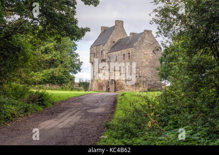Il castello di Midhope, Lallybroch, Abercorn, West Lothian, Scozia, Regno Unito Foto Stock