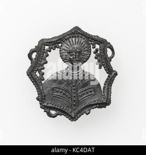 Pellegrino del badge, xv secolo, Francese, piombo, complessiva (diametro): 1 1/4 in. (3.2 cm), Metalwork-Lead Foto Stock