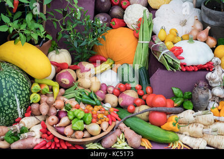 Frutta e verdura, visualizzare a Malvern Autunno Mostra, Worcestershire, Regno Unito Foto Stock