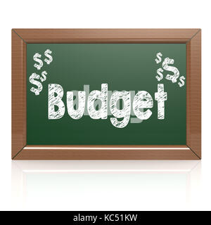 Bilancio parola scritta sulla lavagna con immagine hi-res resa grafica che può essere utilizzata per qualsiasi graphic design. Foto Stock