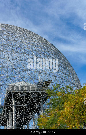 Montreal ambiente della Biosfera Museo cupola geodetica in Parc Jean Drapeau, Ile Sainte-Helene, Montreal, Quebec, Canada Foto Stock