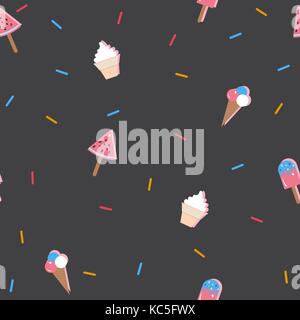 Ice Cream seamless pattern. illustrazione vettoriale Illustrazione Vettoriale