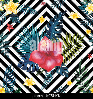 Tropical seamless pattern. Foto Stock