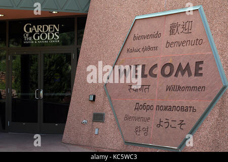 Giardino degli dèi, un punto di riferimento nazionale e un parco cittadino in Colorado Springs, Colorado. Foto Stock