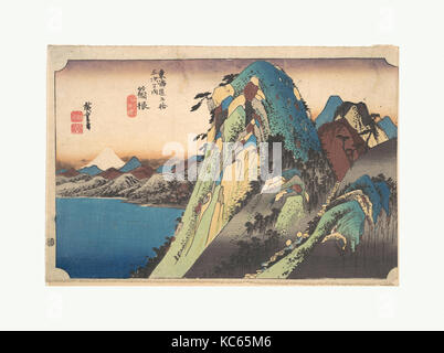 東海道五十三次之内 箱根 湖水図, Hakone; Kosui, Utagawa Hiroshige, ca. 1833-34 Foto Stock