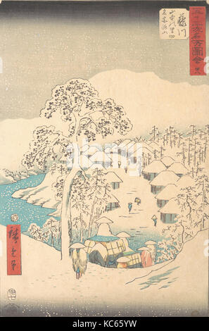 五十三次名所図会 藤川 山中の里別名宮路山, Fujikawa; Sanchu Yamanaka non Sato Miyajiyama, Utagawa Hiroshige, 7 mese lepre anno 1855 Foto Stock