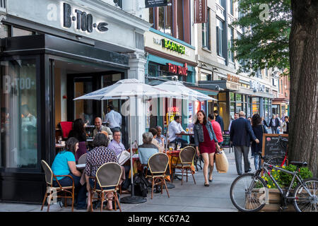 Washington DC, District of Columbia, Logan Circle, ristoranti, ristoranti, ristoranti, ristoranti, ristoranti, ristoranti, ristoranti, caffè, bistrot, B too, Thai Tanic, marciapiede, al fr Foto Stock