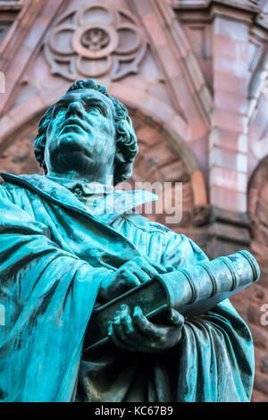 Washington DC, Thomas Circle, Luther Place Memorial Church, Christian, chiesa, religione, Martin Luther, statua, DC170527083 Foto Stock