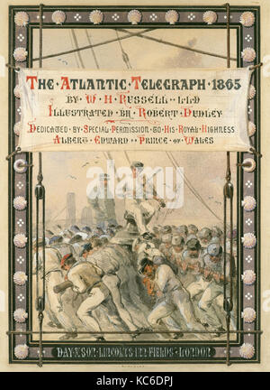 Il Atlantic Telegraph, 1866, illustrazioni: Litografia a colori, 16 15/16 x 12 1/16 x 1 3/16 in. (43 x 30,6 x 3 cm), libri Foto Stock