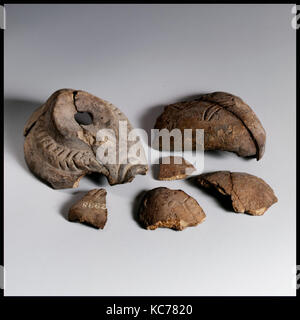 Lampada, Greco o romano, terracotta, complessivo: 3 1/4 in. (8.3 cm), terrecotte Foto Stock