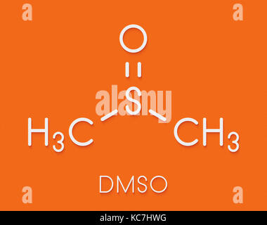 Dimetil solfossido (DMSO molecola solvente). formula scheletrico. Foto Stock