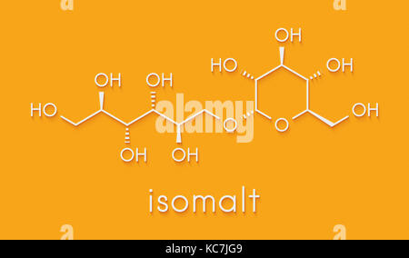 L isomalto sostituto dello zucchero (molecola di uno dei due componenti mostrati). formula scheletrico. Foto Stock