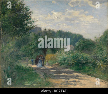 Una strada a Louveciennes, ca. 1870, olio su tela, 15 x 18 1/4 in. (38,1 x 46,4 cm), dipinti, Auguste Renoir (francese, Limoges Foto Stock