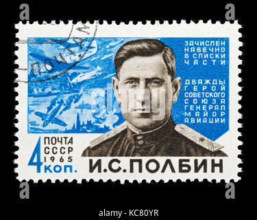 Francobollo dall'Unione Sovietica raffigurante un I. S. Polbin Foto Stock