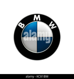 Taipei, Taiwan - 3 ottobre 2017: Logo BMW 3d rendering, BMW è un produttore automobilistico tedesco Foto Stock