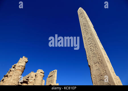 Obelisken thutmosis i. und hatschepsut, Luxor, Tempio di Karnak, obelisco, parte del complesso del tempio di Karnak, Alto Egitto Foto Stock