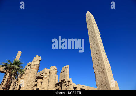 Obelisken thutmosis i. und hatschepsut, Luxor, Tempio di Karnak, obelisco, parte del complesso del tempio di Karnak, Alto Egitto Foto Stock