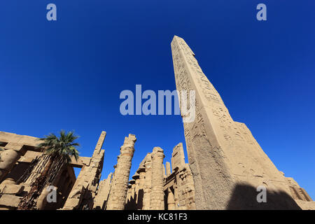 Obelisken thutmosis i. und hatschepsut, Luxor, Tempio di Karnak, obelisco, parte del complesso del tempio di Karnak, Alto Egitto Foto Stock