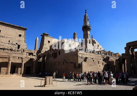 Tempio di Luxor e Moschea di Abu el-haggag, africa, Alto Egitto, Unesco patrimonio dell'umanità Foto Stock
