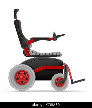 Sedia elettrica per persone disabili stock illustrazione vettoriale isolati su sfondo bianco Illustrazione Vettoriale