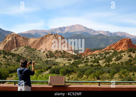 Giardino degli dèi, un punto di riferimento nazionale e un parco cittadino in Colorado Springs, Colorado. Foto Stock