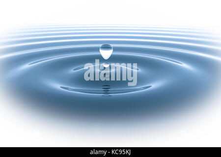 Goccia di acqua in blu Foto Stock