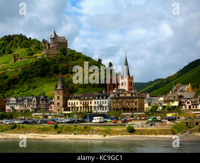 Castello Stahleck, Bacharach, Renania-Palatinato, Germania Foto Stock