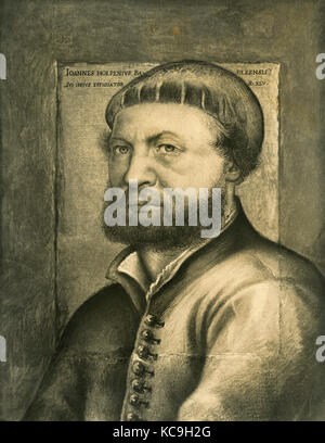 Autoritratto del pittore tedesco Hans Holbein il Giovane Foto Stock