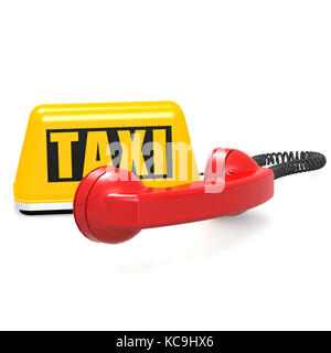 Taxi e telefono con immagine hi-res resa grafica che può essere utilizzata per qualsiasi graphic design. Foto Stock