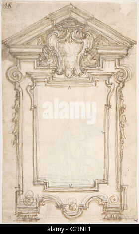 Design per una cornice o un epitaffio (recto); Cariatide di appoggio di un telaio (verso), attribuita a Giovanni Battista Foggini, 1652-1725 Foto Stock