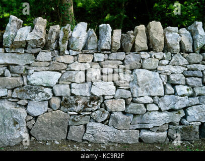 Parete di stalattite, ferri corti country park, denbighshire, Galles del Nord, Regno Unito. ricostruito da Richard Jones. fornite localmente calcare. Foto Stock