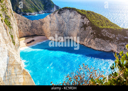 Spiaggia più bella del mondo, shipwreck zante, Grecia Foto Stock