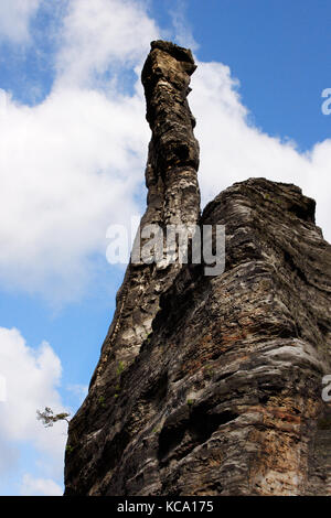 Piccolo pilastro Hercules, Rosenthal-Bielatal, Svizzera Sassone, Elba montagne di arenaria, Sassonia, Germania Foto Stock