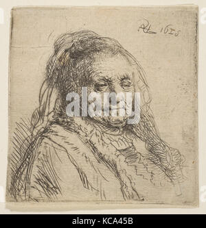 Madre dell'artista: la testa e il busto, Three-Quarters destra, Rembrandt, 1628 Foto Stock